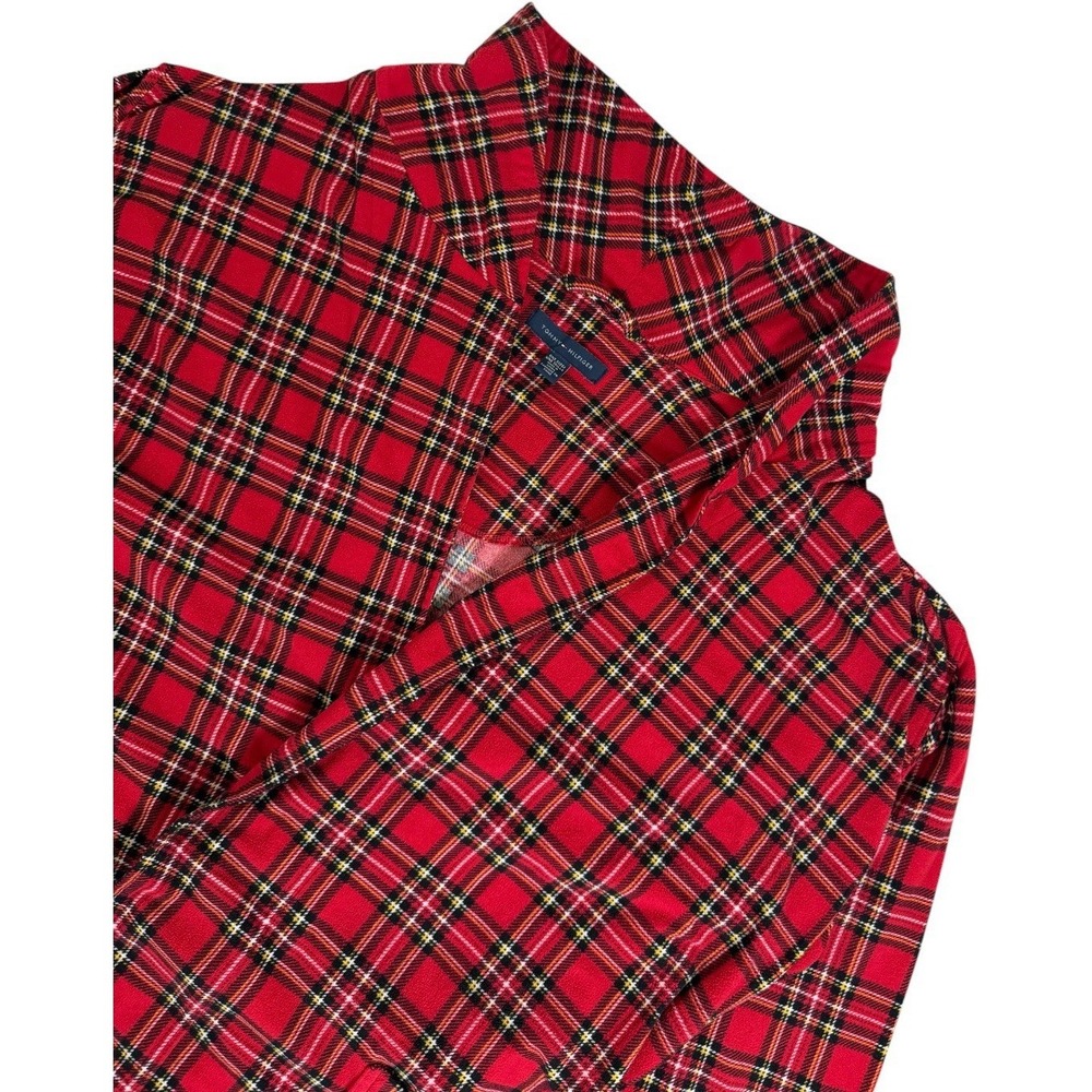 Tommy Hilfiger‎ Bathrobe One Size Red Tartan Plaid Belted Lounge Robe